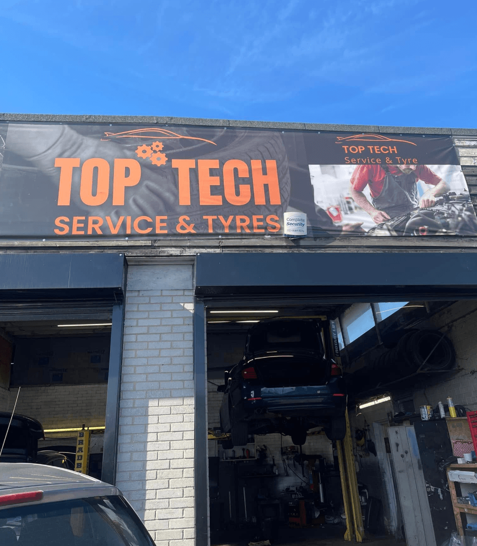 Mechanic working on a car