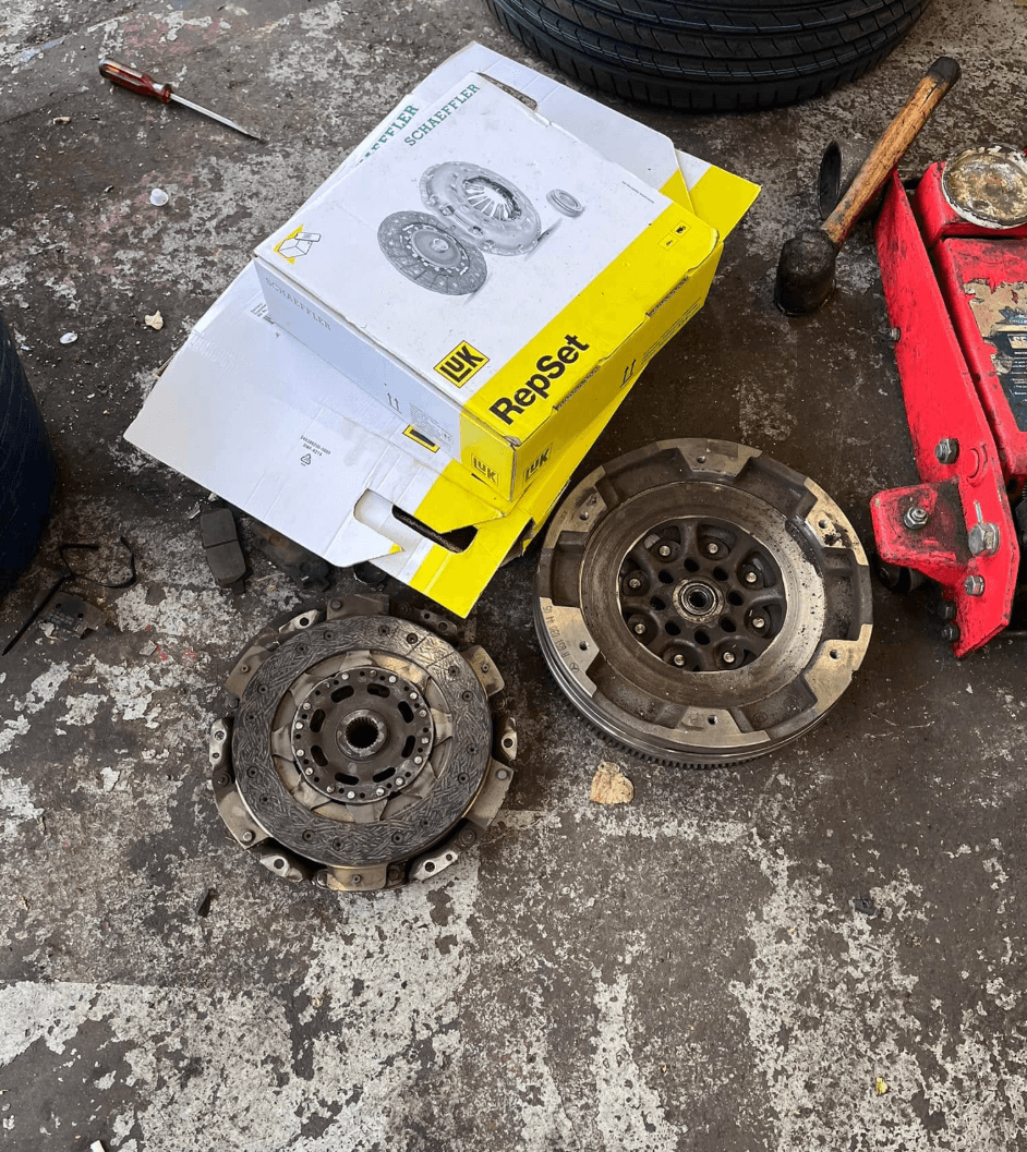 Mechanic working on a car