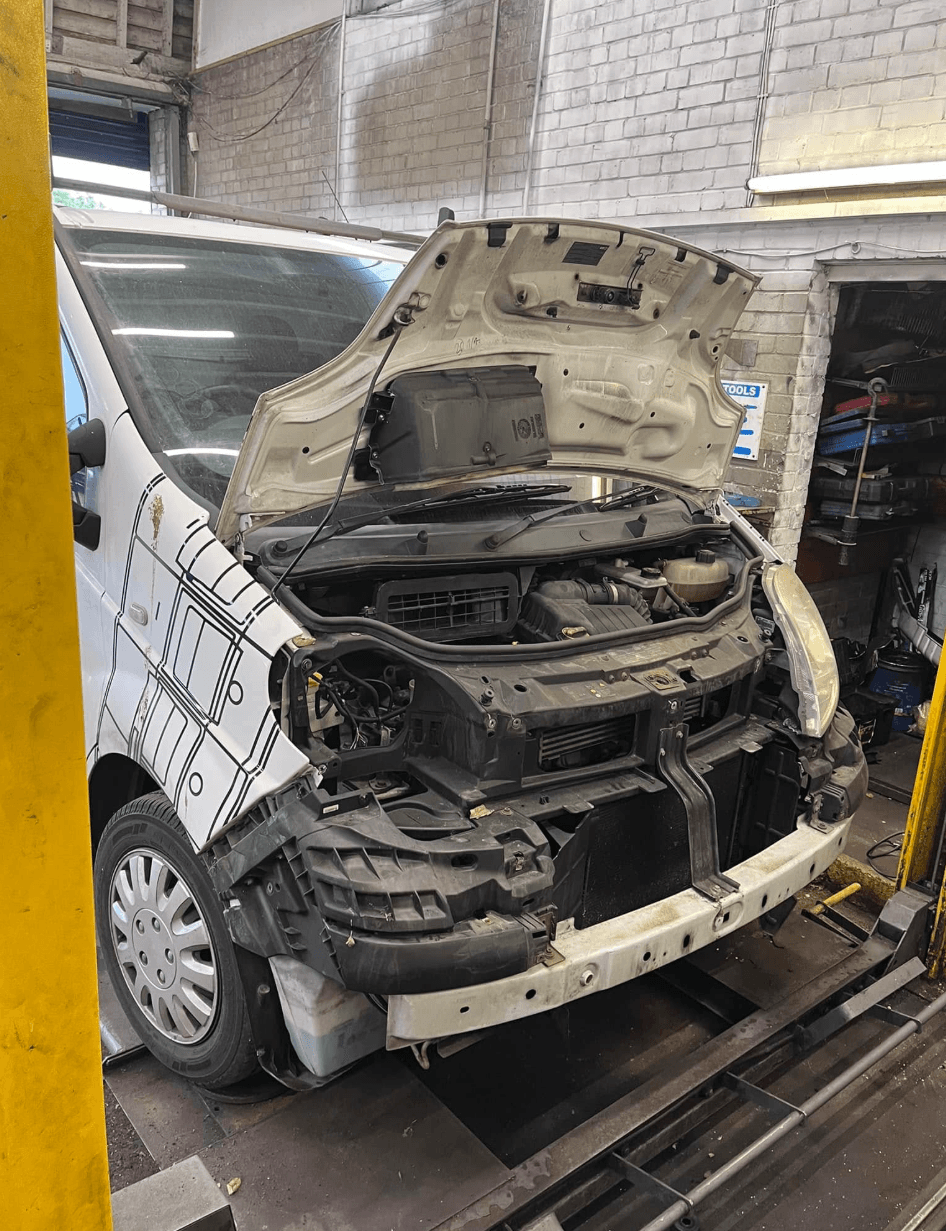 Mechanic working on a car